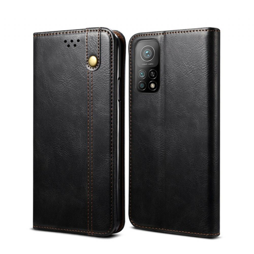 Kryty Na Mobil Na Xiaomi Mi 10T / 10T Pro Flipové Pouzdro Voskovaná Umělá Kůže