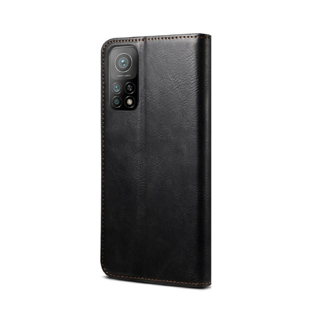 Kryty Na Mobil Na Xiaomi Mi 10T / 10T Pro Flipové Pouzdro Voskovaná Umělá Kůže