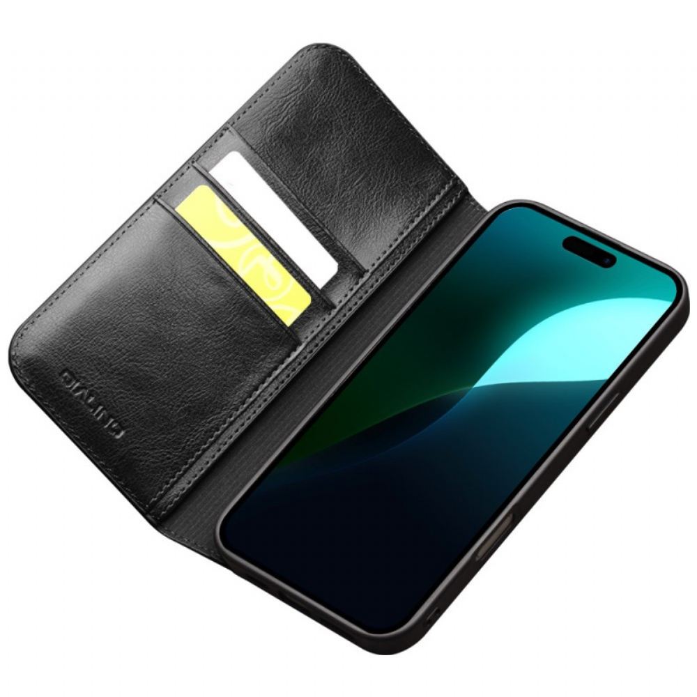 Kožené Pouzdro iPhone 16 Plus Kryty Na Mobil Qialino
