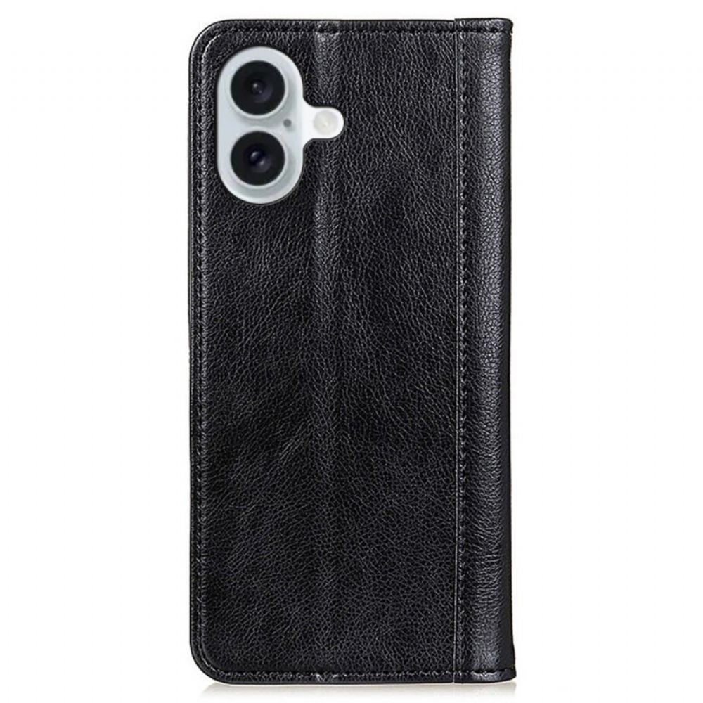 Kožené Pouzdro iPhone 16 Plus Kryty Na Mobil Štípaná Kůže