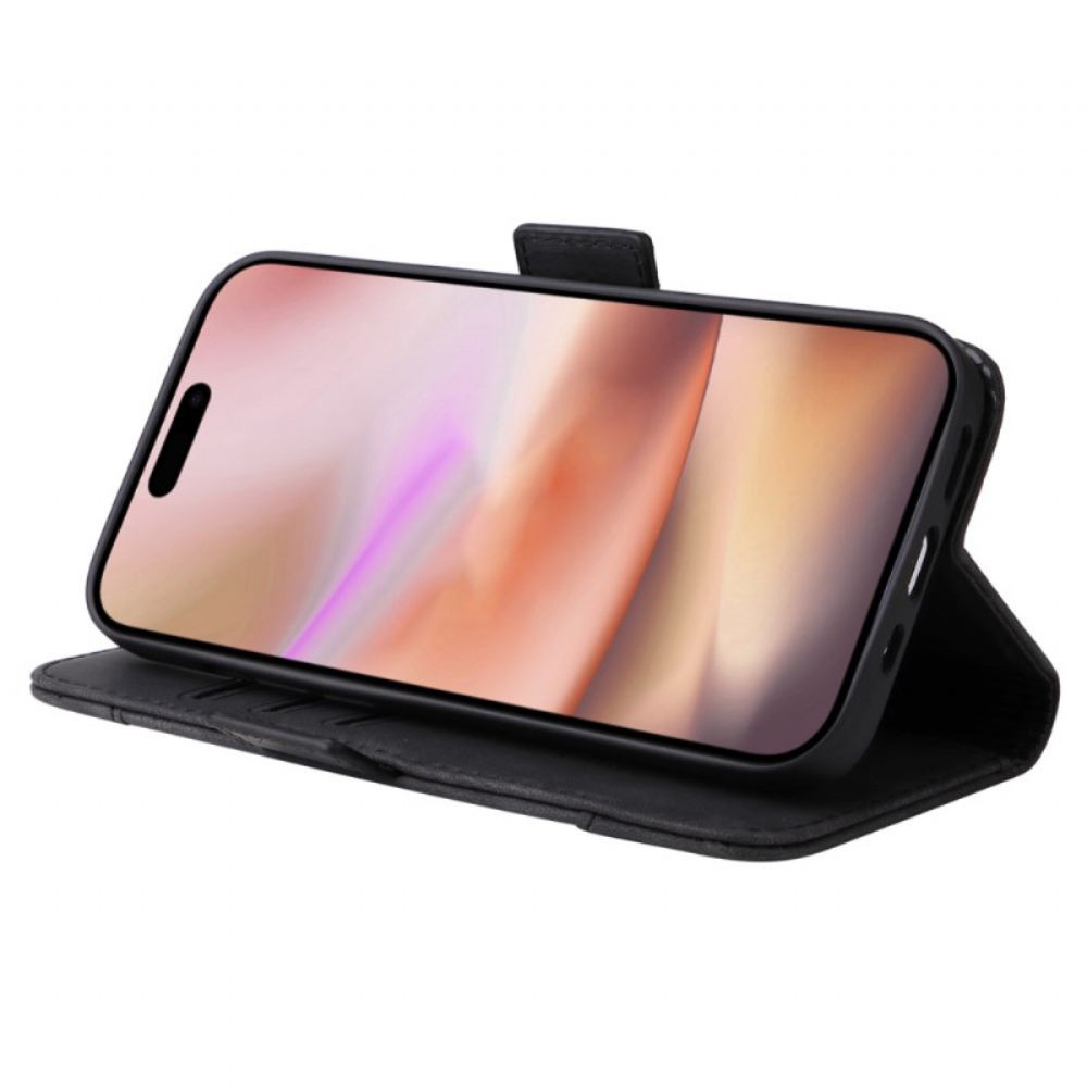Kožený Kryt iPhone 16 Plus Betopnice Přední Držák Karty