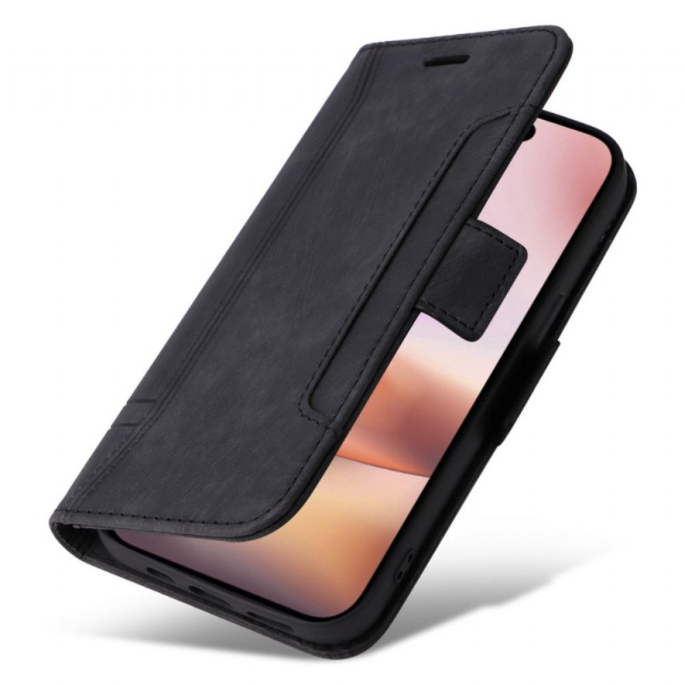 Kožený Kryt iPhone 16 Plus Betopnice Přední Držák Karty