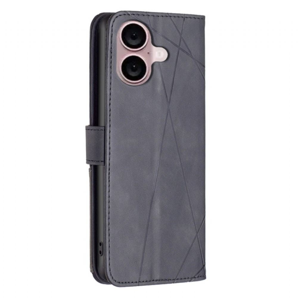 Kožený Kryt iPhone 16 Plus Binfen Color Geometrický Vzor