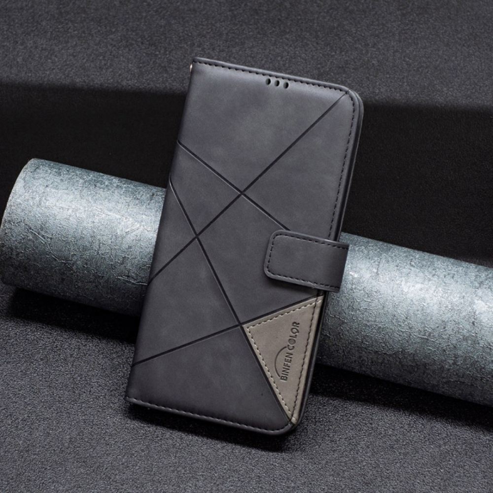 Kožený Kryt iPhone 16 Plus Binfen Color Geometrický Vzor