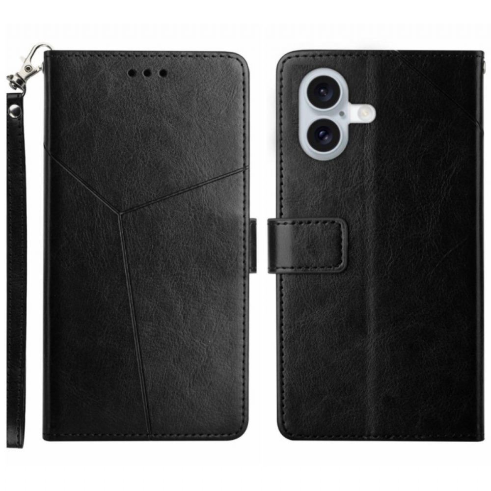 Kožený Kryt iPhone 16 Plus Design Popruhu Y