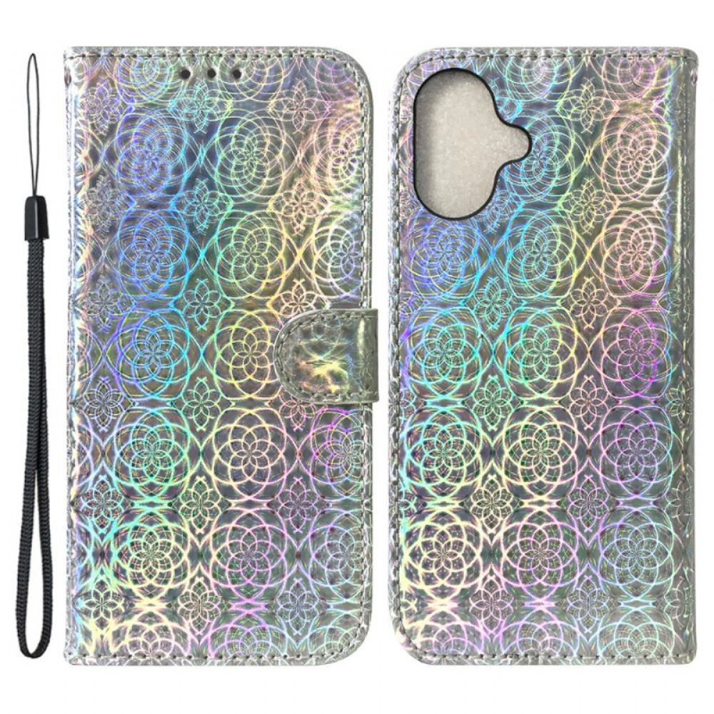 Kožený Kryt iPhone 16 Plus Diskotékový Styl