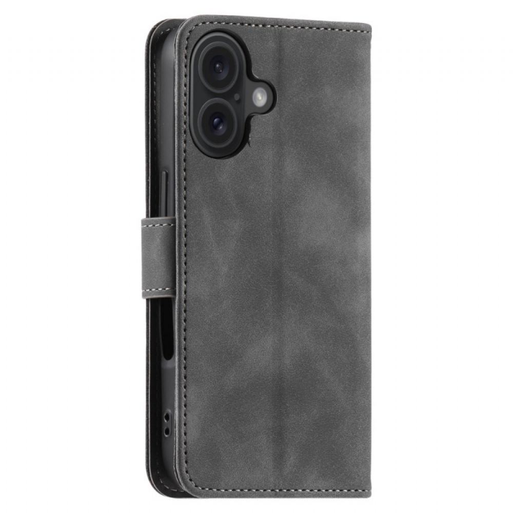 Kožený Kryt iPhone 16 Plus Dvoubarevná Peněženka