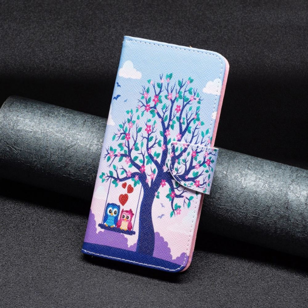 Kožený Kryt iPhone 16 Plus Dvě Sovy