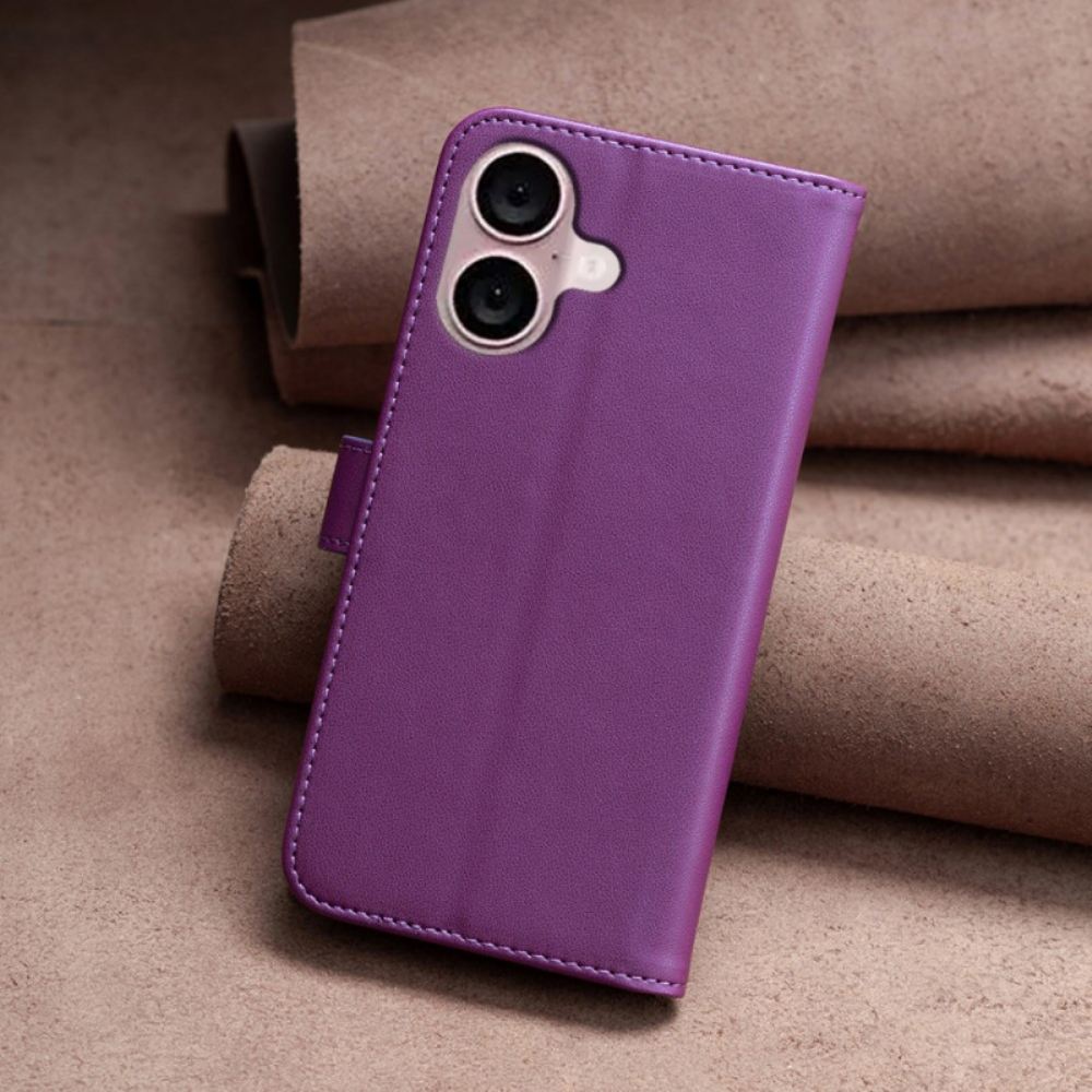 Kožený Kryt iPhone 16 Plus Klasická Barva Binfen