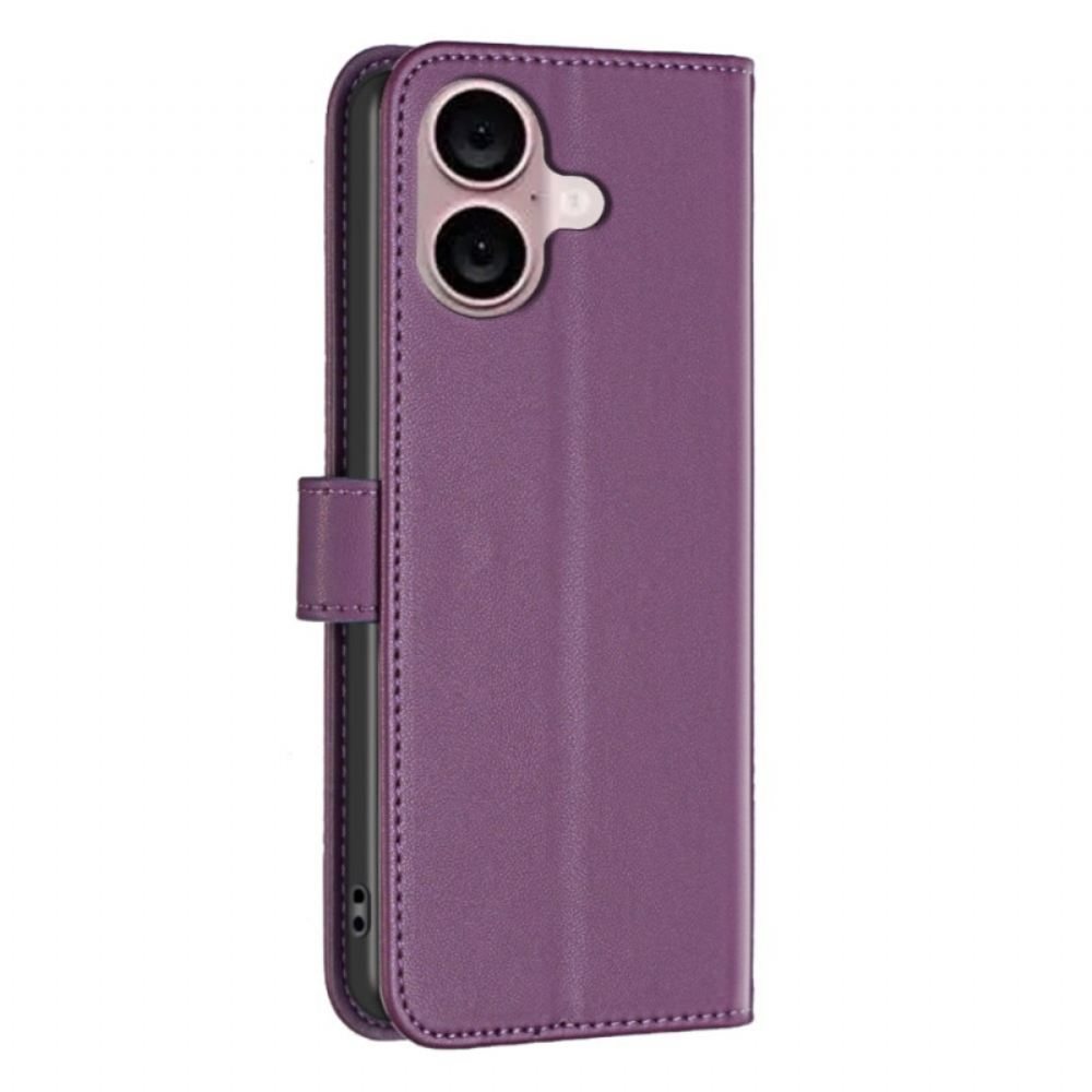 Kožený Kryt iPhone 16 Plus Klasická Barva Binfen