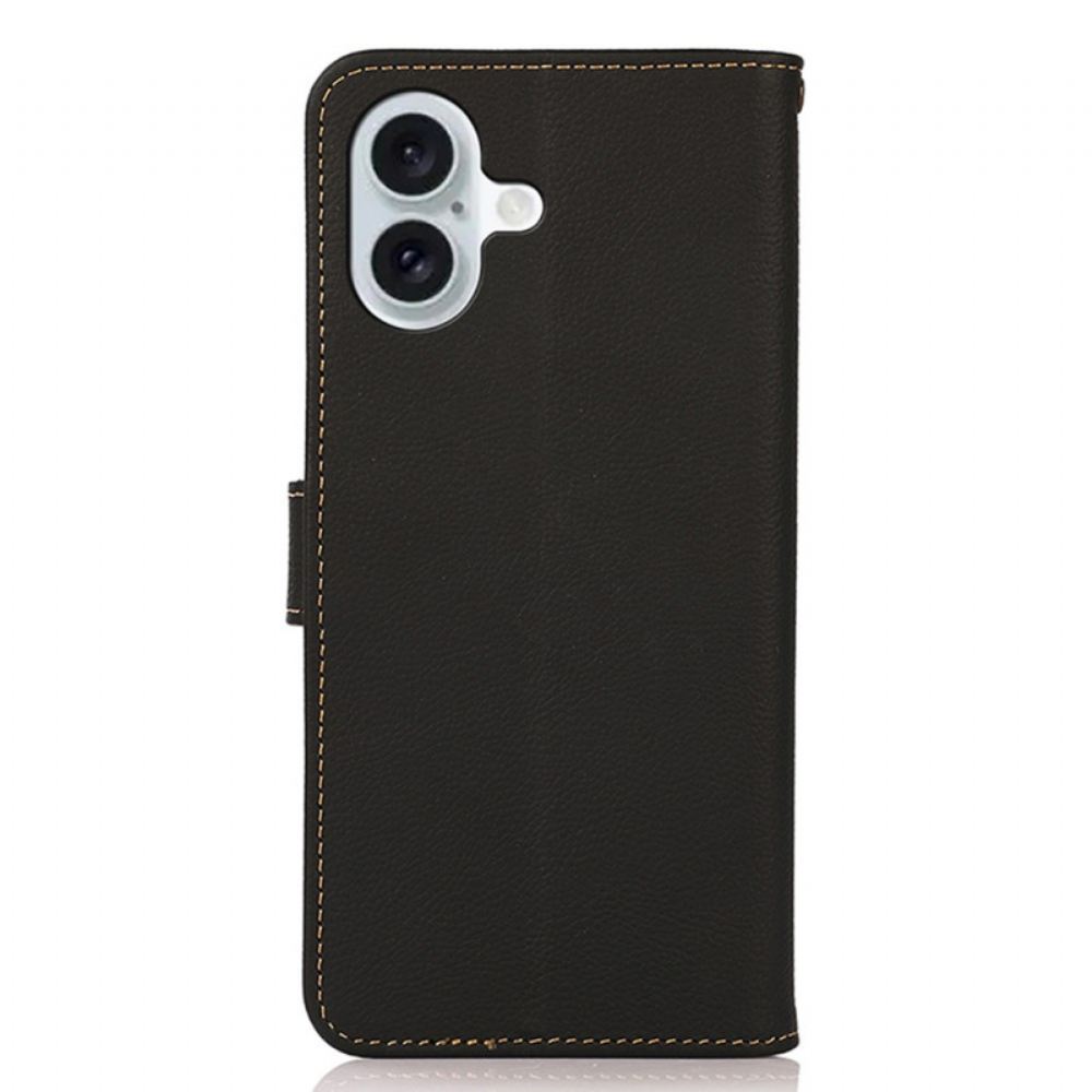 Kožený Kryt iPhone 16 Plus Klasické Blokování Rfid Khazneh