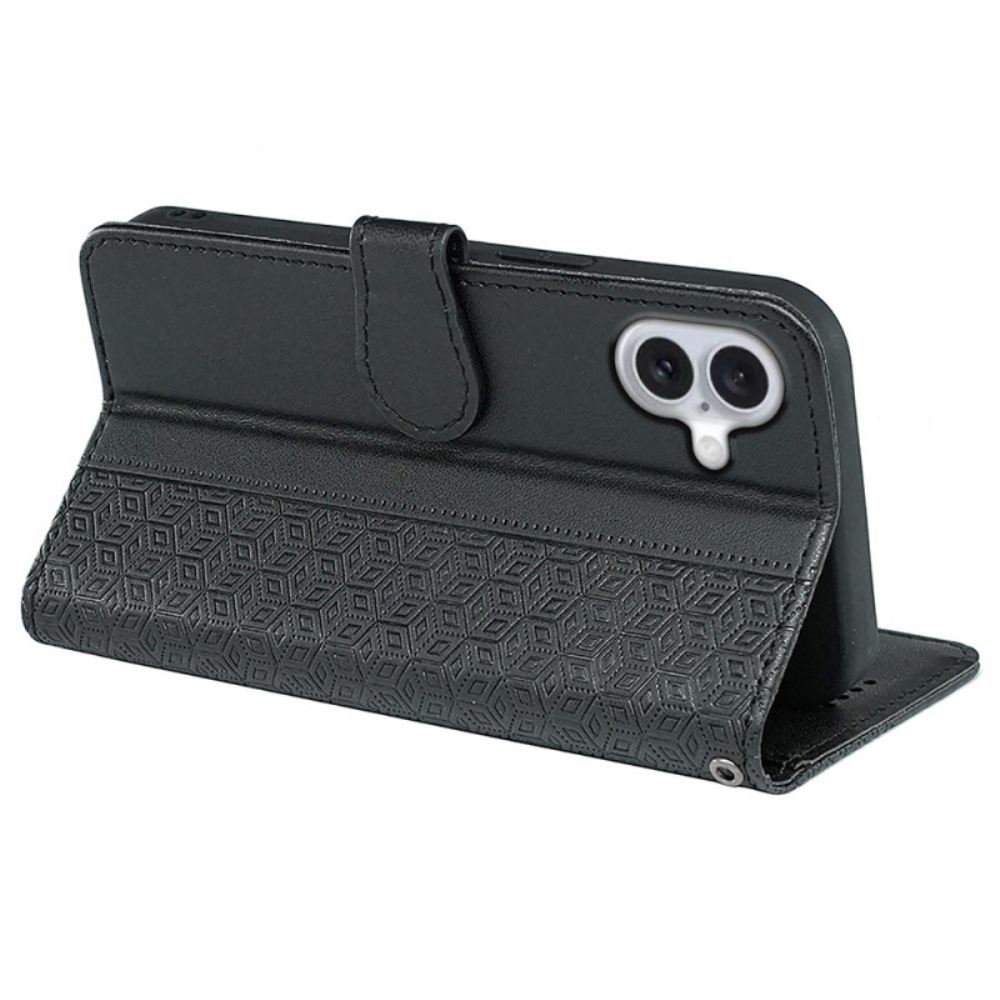 Kožený Kryt iPhone 16 Plus Kostky Vlys