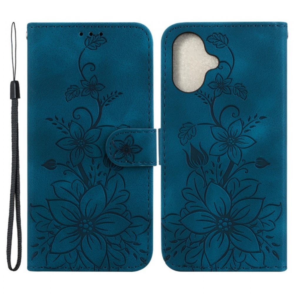 Kožený Kryt iPhone 16 Plus Květinová