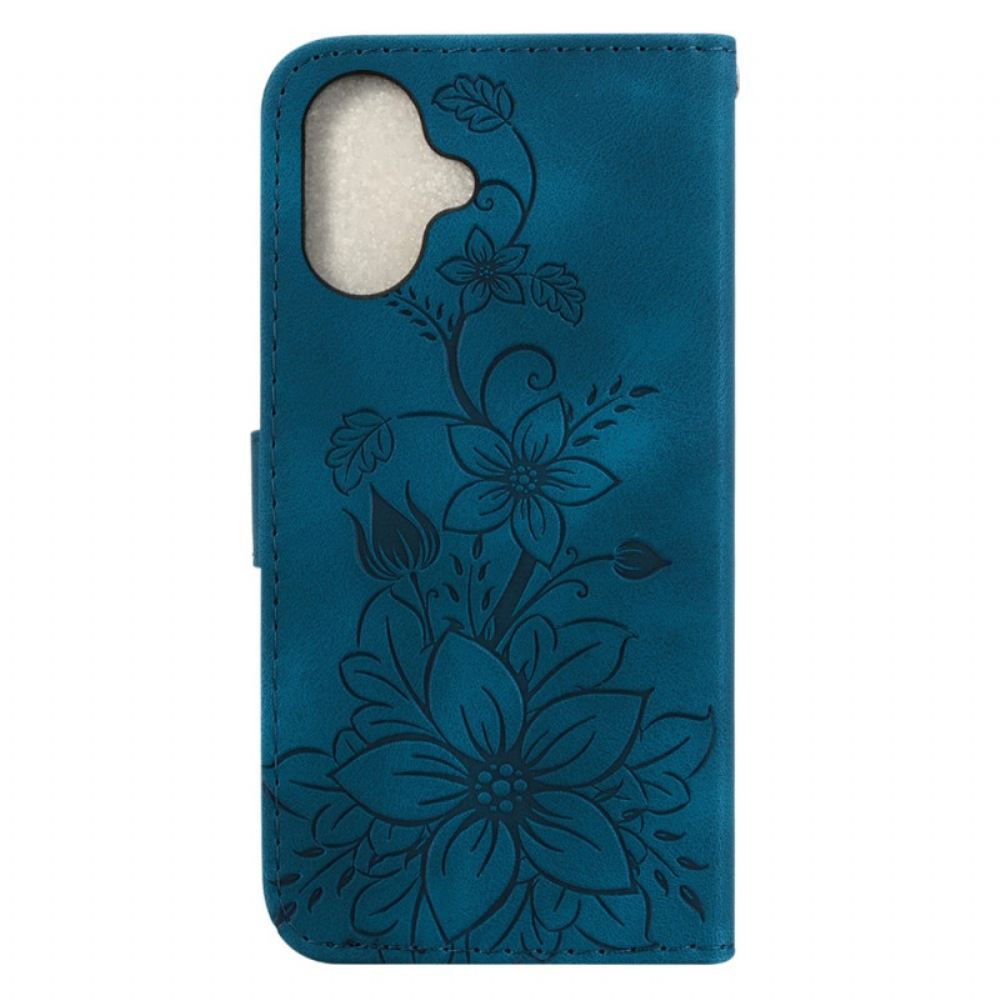 Kožený Kryt iPhone 16 Plus Květinová