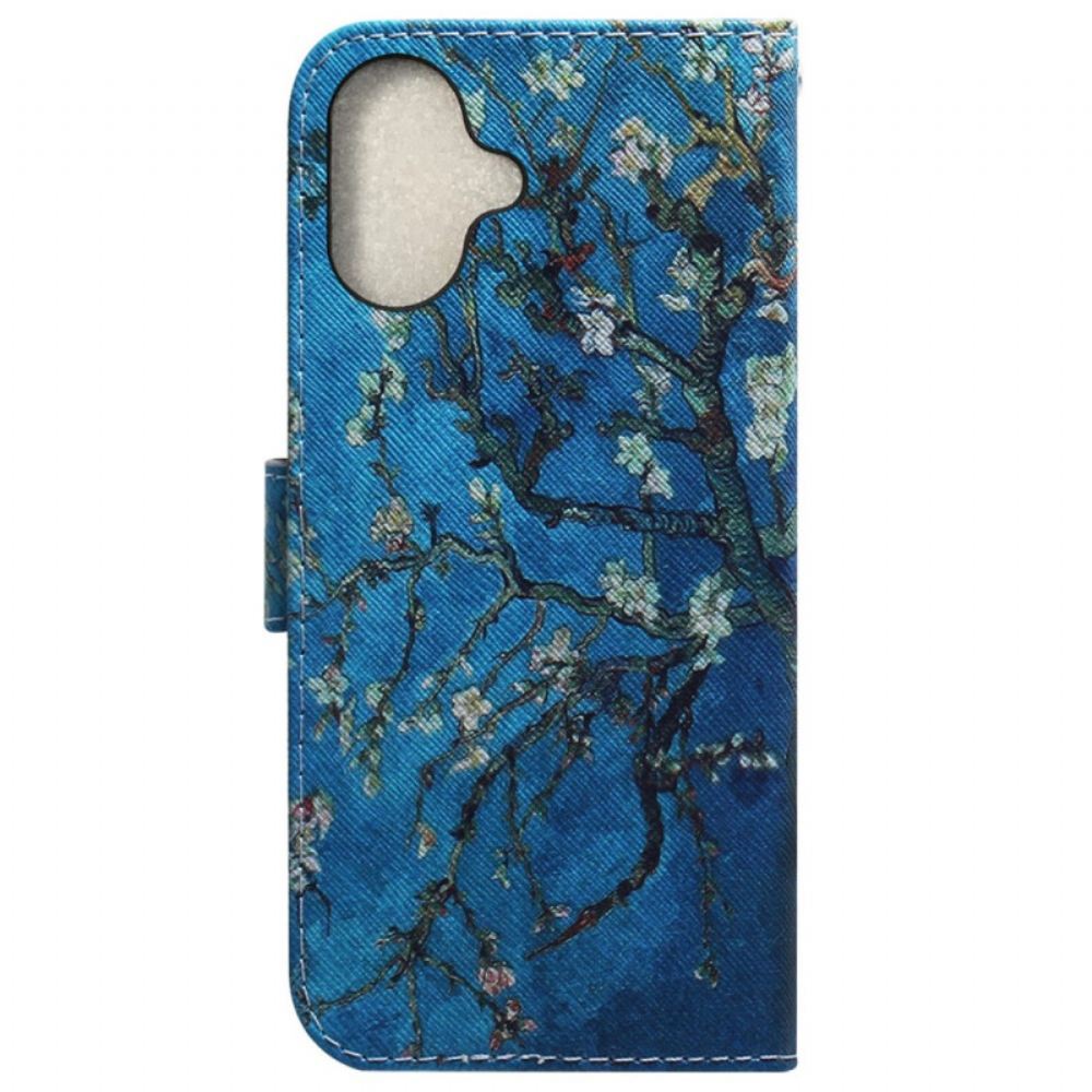 Kožený Kryt iPhone 16 Plus Květy Meruněk