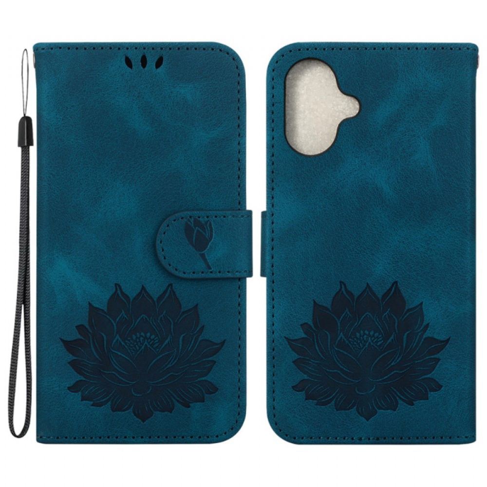 Kožený Kryt iPhone 16 Plus Lotus S Popruhem