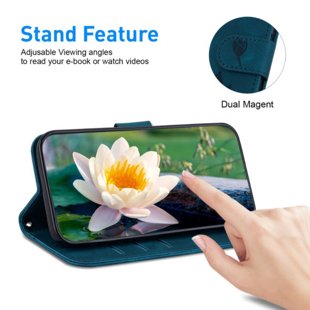 Kožený Kryt iPhone 16 Plus Lotus S Popruhem