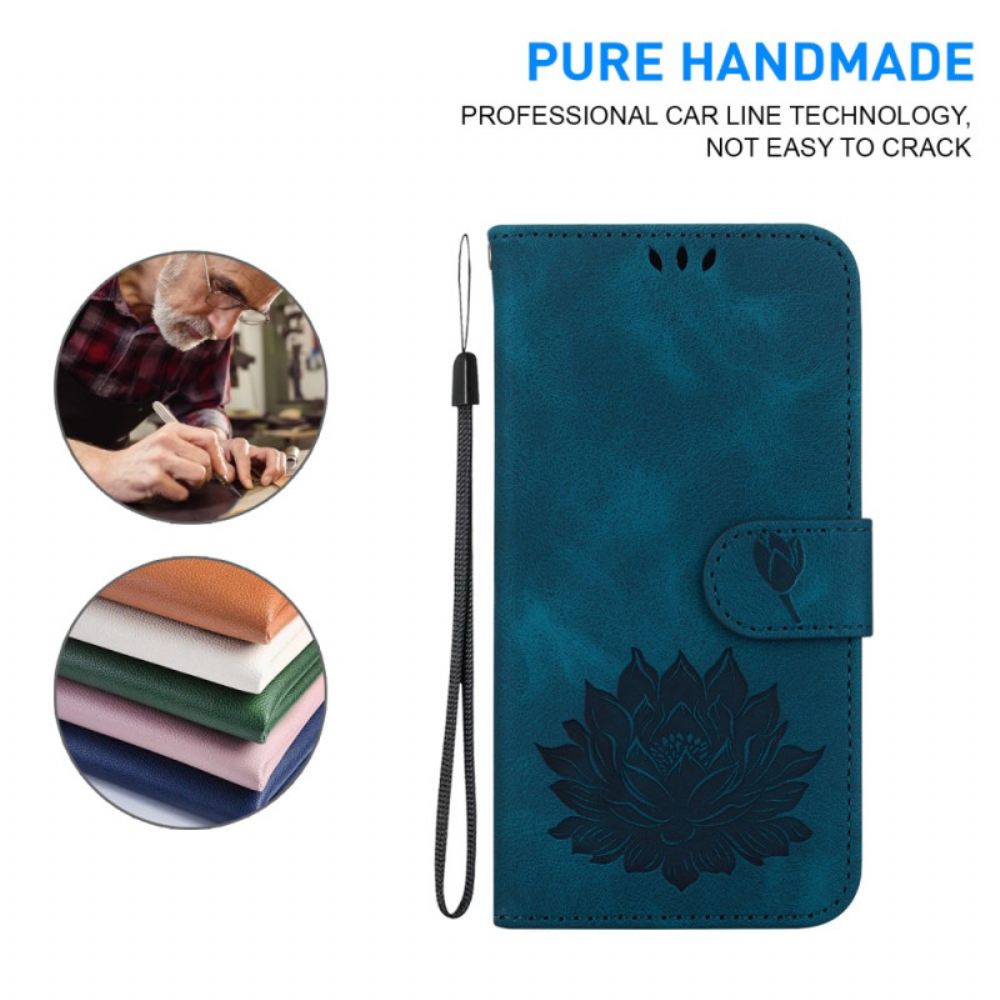 Kožený Kryt iPhone 16 Plus Lotus S Popruhem