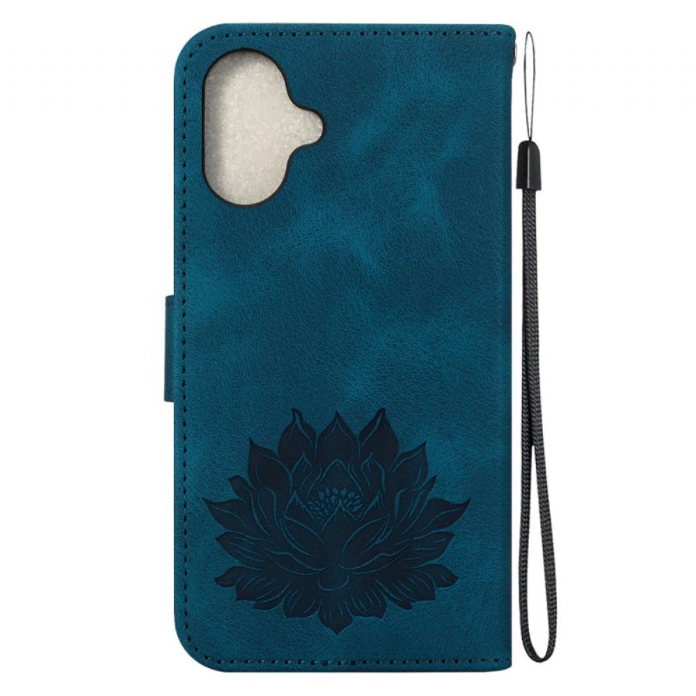 Kožený Kryt iPhone 16 Plus Lotus S Popruhem