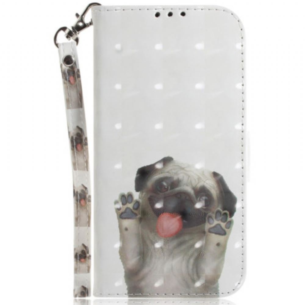 Kožený Kryt iPhone 16 Plus Mops S Popruhy