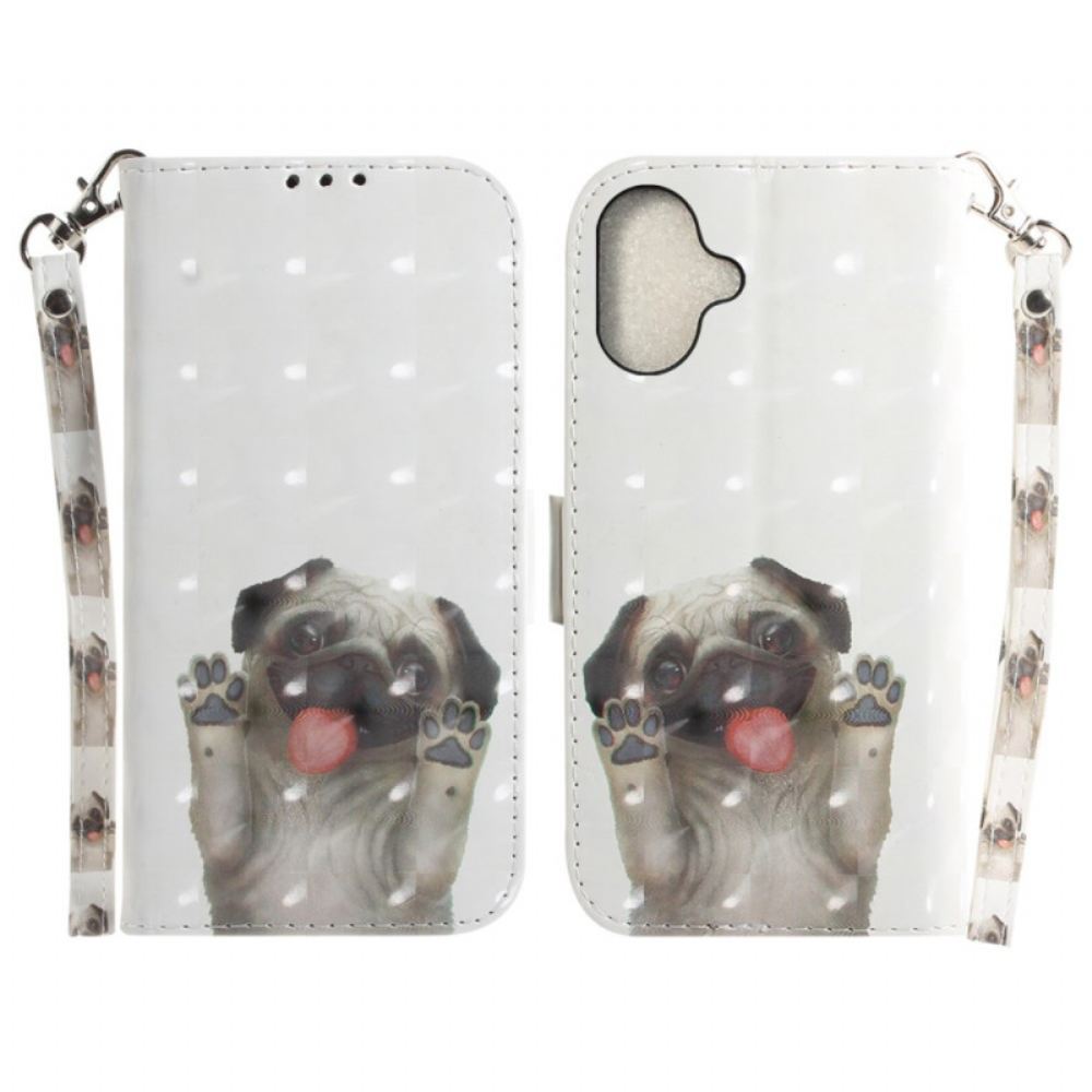 Kožený Kryt iPhone 16 Plus Mops S Popruhy