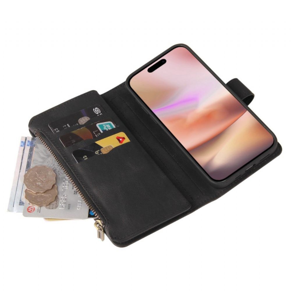 Kožený Kryt iPhone 16 Plus Multifunkční
