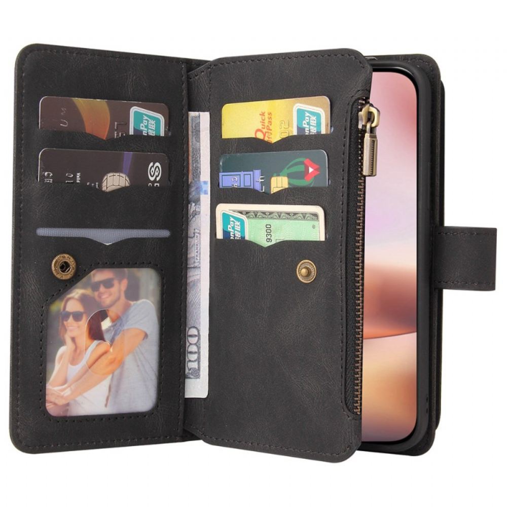 Kožený Kryt iPhone 16 Plus Multifunkční