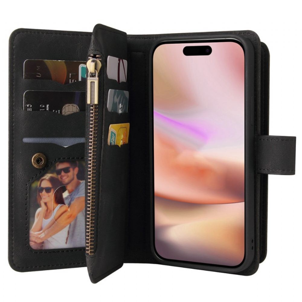Kožený Kryt iPhone 16 Plus Multifunkční