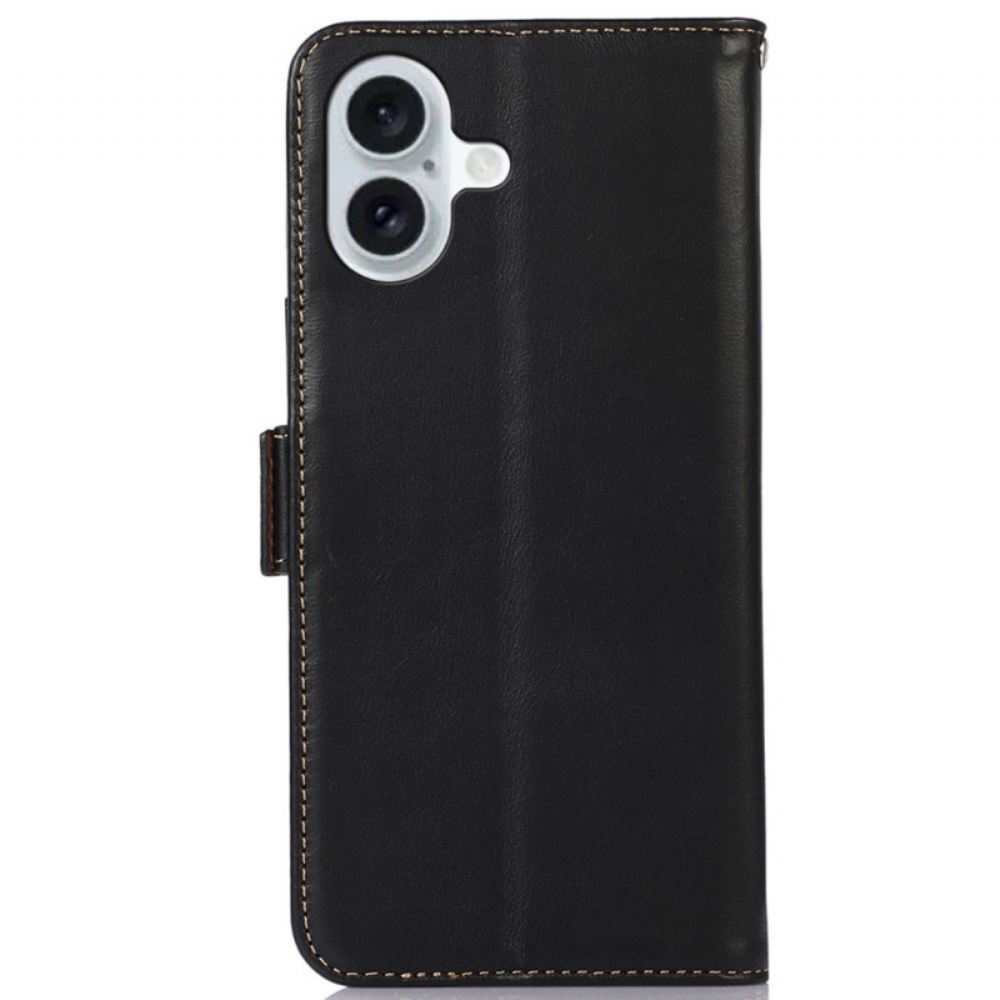 Kožený Kryt iPhone 16 Plus Ochrana Rfid Premium Třídy