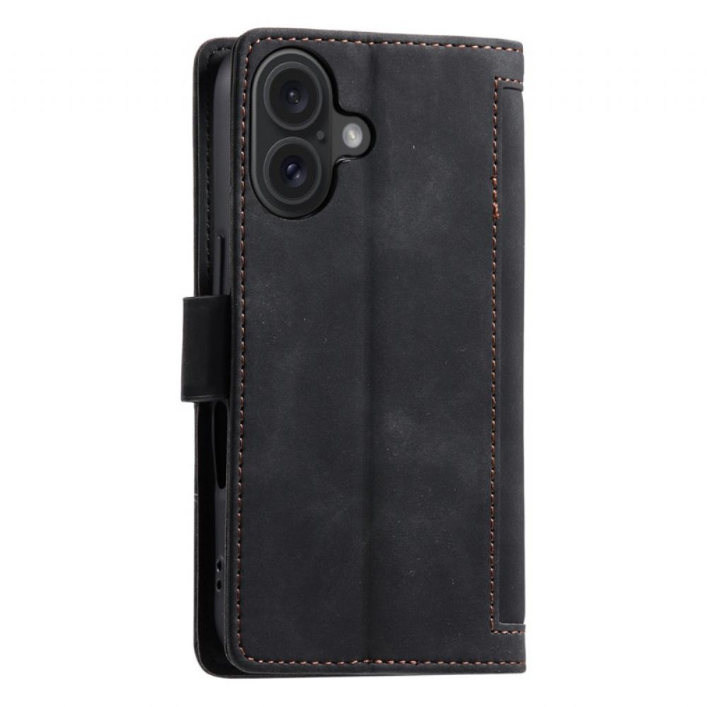 Kožený Kryt iPhone 16 Plus Ochrana Ve Stylu Vintage