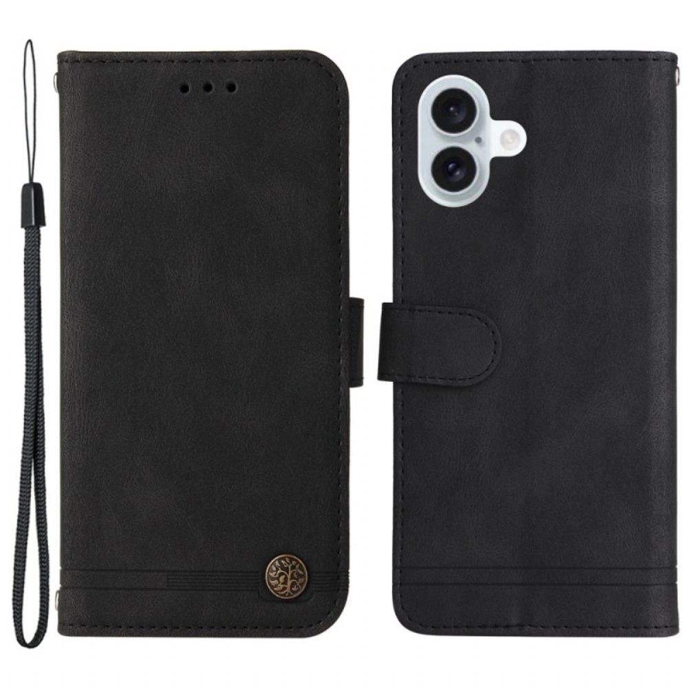 Kožený Kryt iPhone 16 Plus Ozdobný Nýt