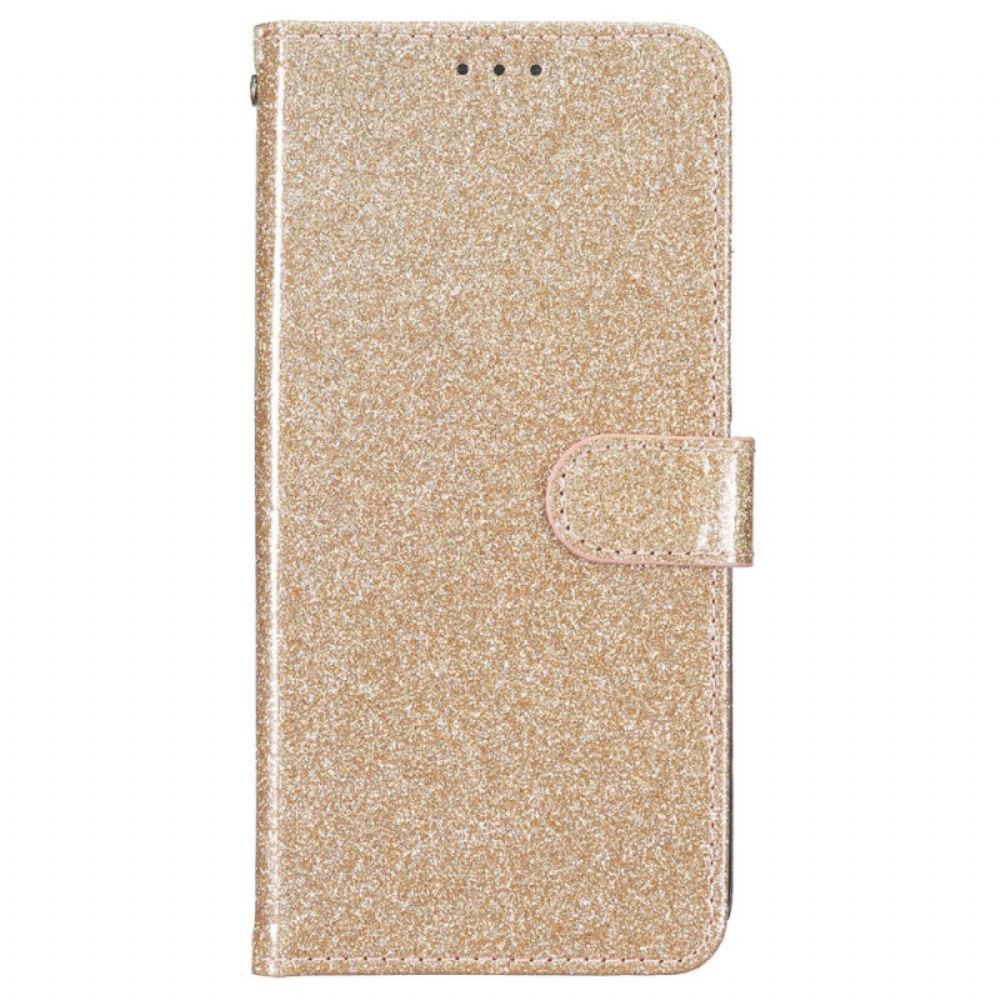 Kožený Kryt iPhone 16 Plus Páskové Flitry