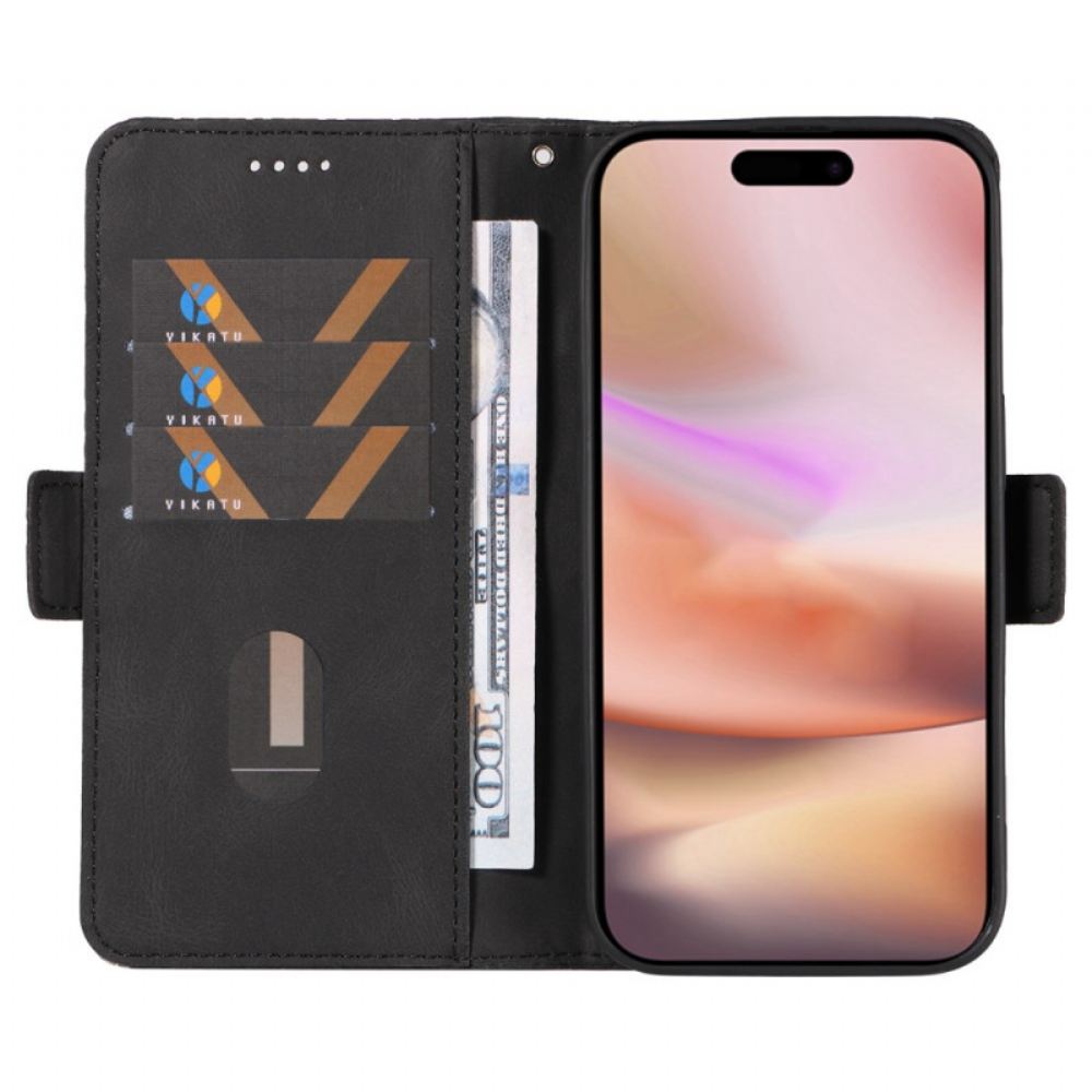Kožený Kryt iPhone 16 Plus Páskový Diamantový Vzor