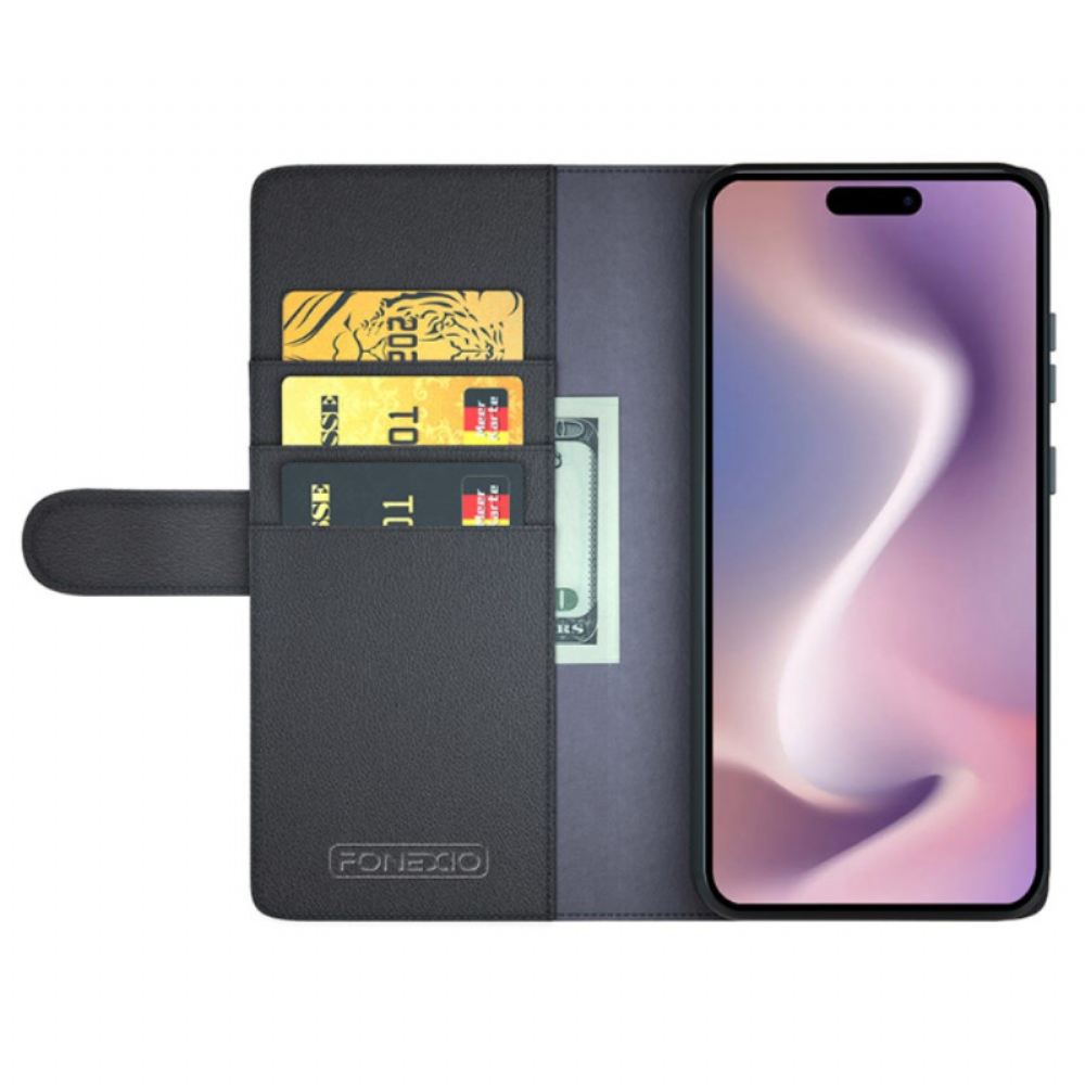 Kožený Kryt iPhone 16 Plus Pravá Kůže