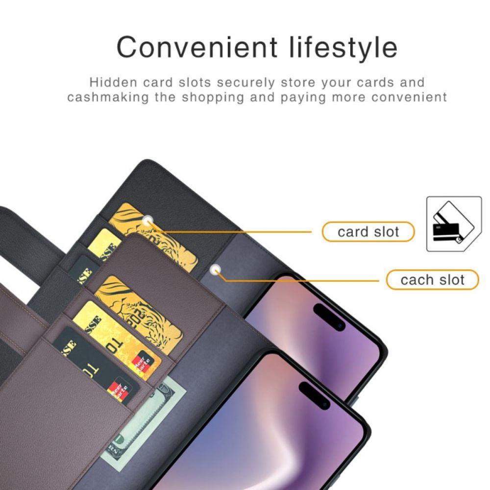 Kožený Kryt iPhone 16 Plus Pravá Kůže
