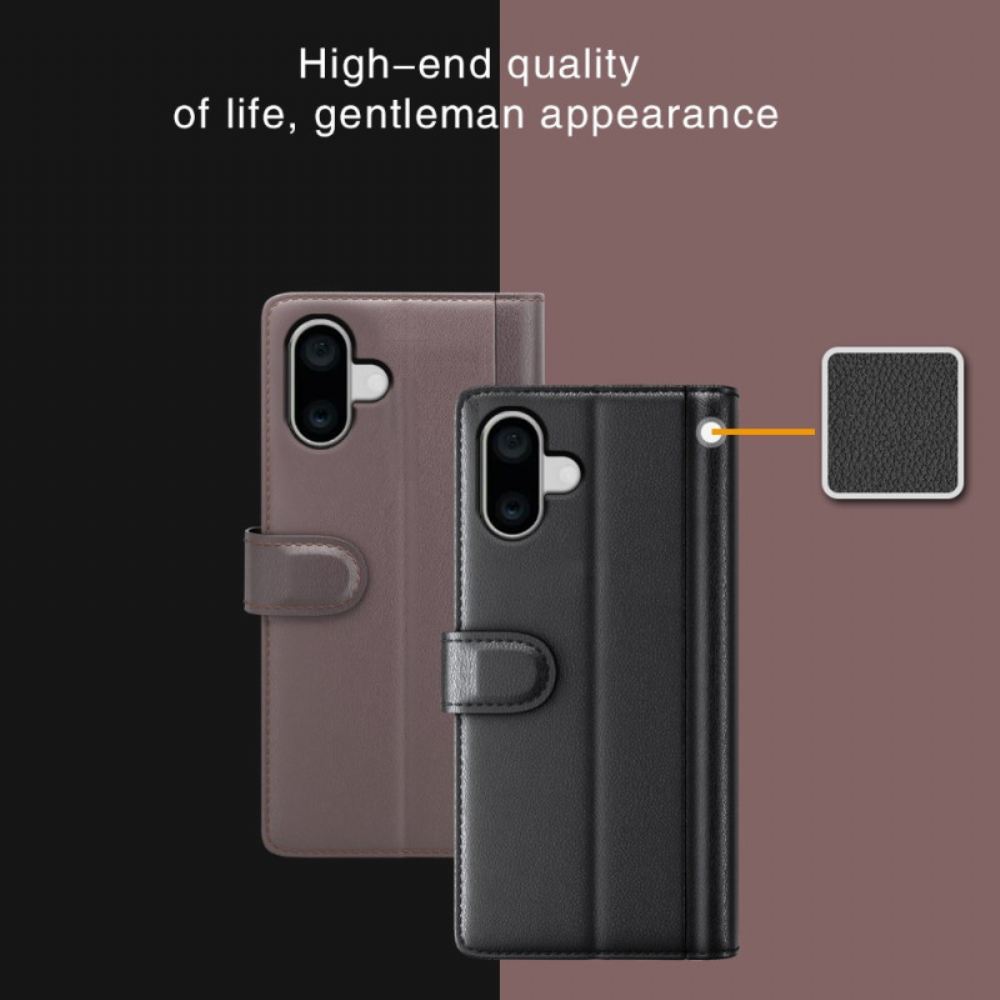 Kožený Kryt iPhone 16 Plus Pravá Kůže