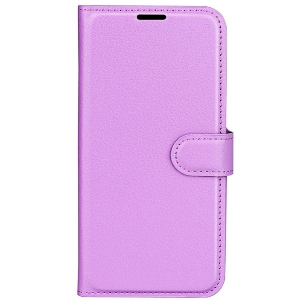 Kožený Kryt iPhone 16 Plus Umělá Kůže Litchi
