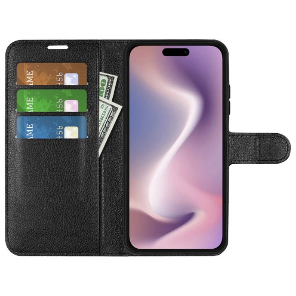 Kožený Kryt iPhone 16 Plus Umělá Kůže Litchi