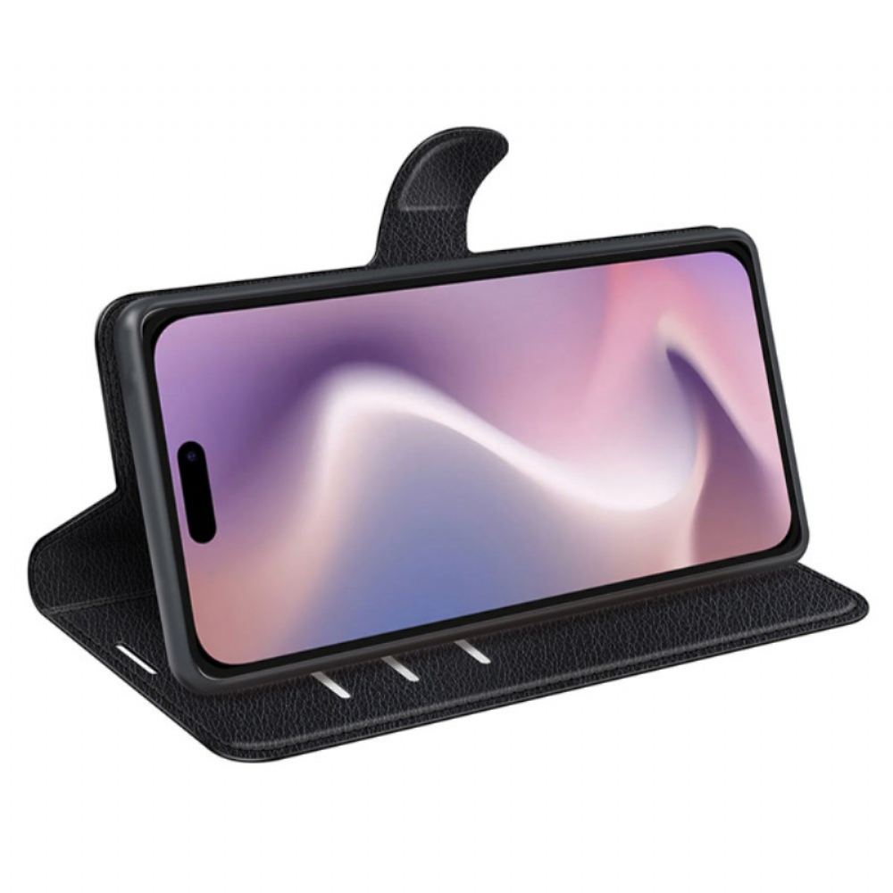 Kožený Kryt iPhone 16 Plus Umělá Kůže Litchi