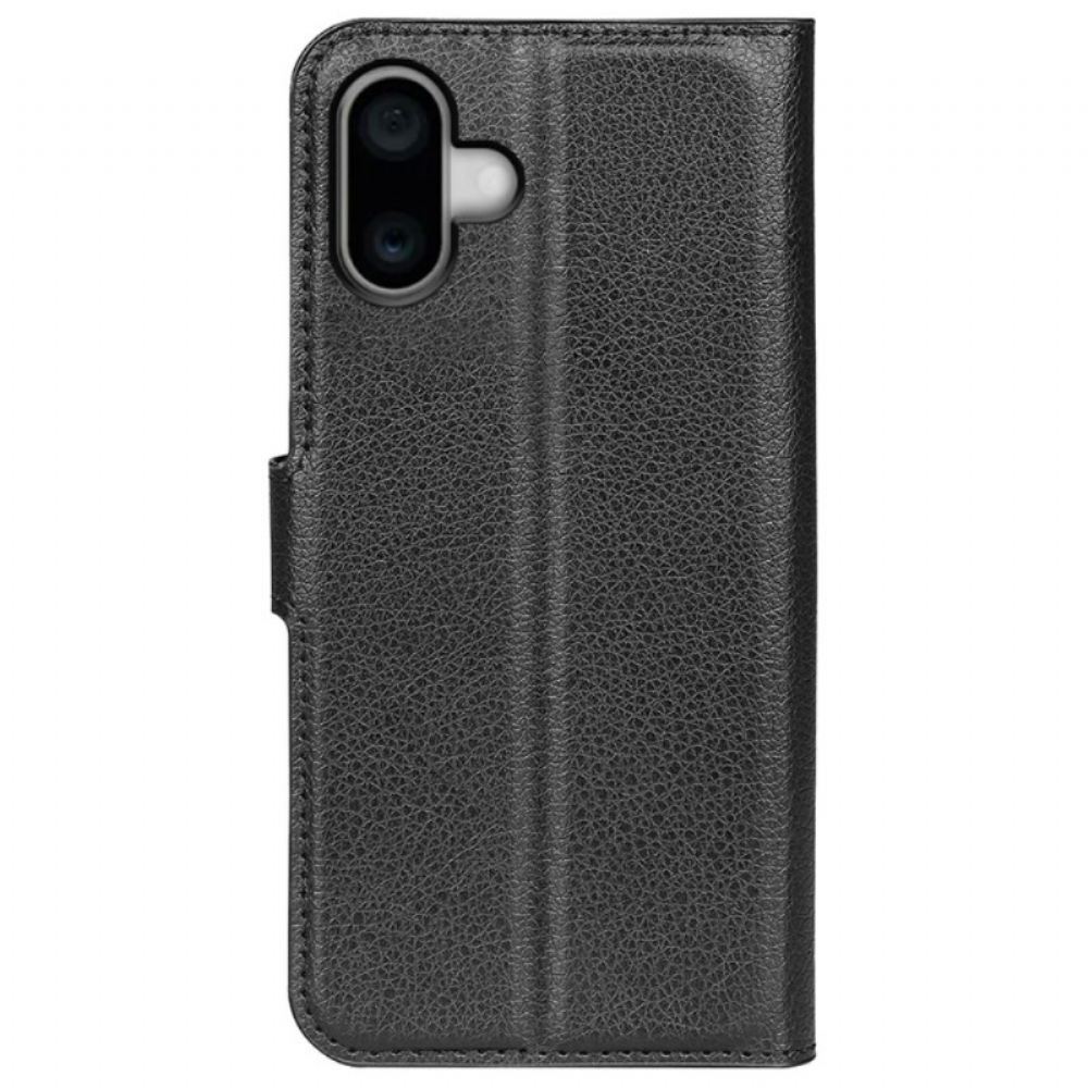 Kožený Kryt iPhone 16 Plus Umělá Kůže Litchi