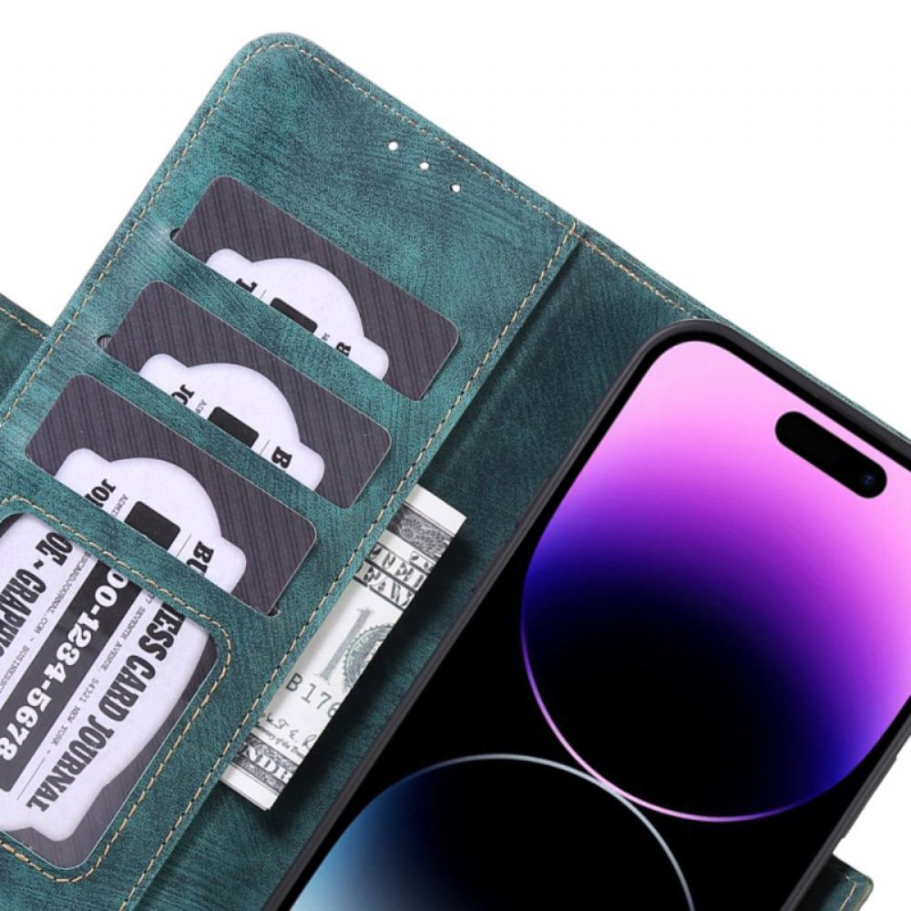 Kožený Kryt iPhone 16 Plus Vintage Semišový Efekt Abeel