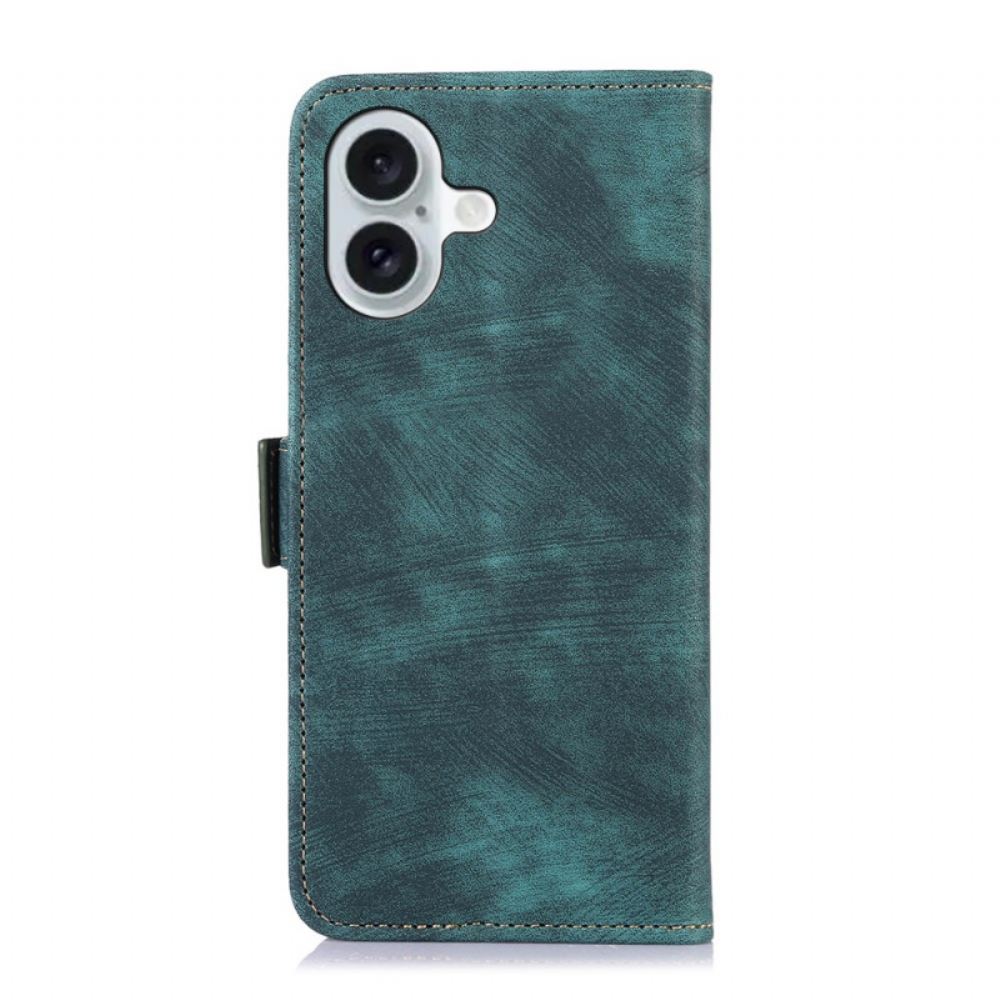 Kožený Kryt iPhone 16 Plus Vintage Semišový Efekt Abeel