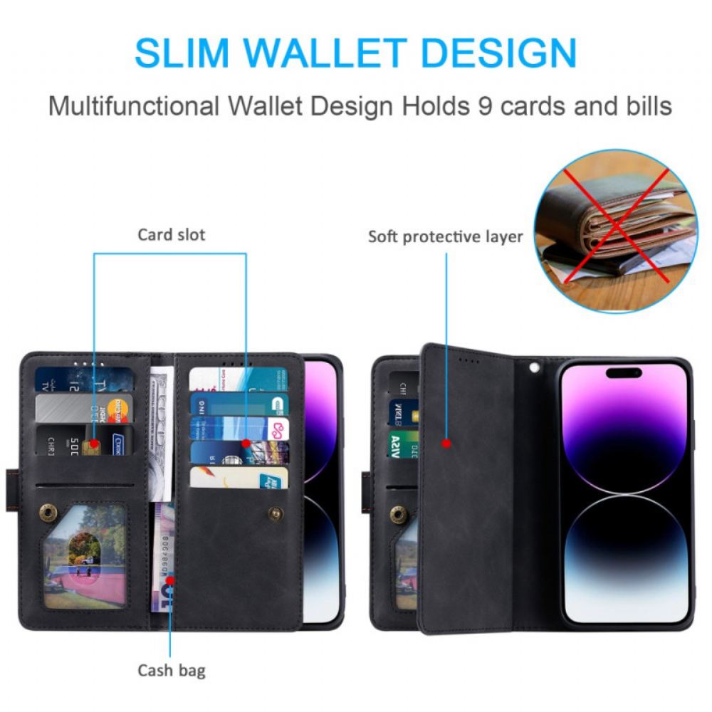 Kožený Kryt Na iPhone 16 Plus A9 Držák Na Lanyard