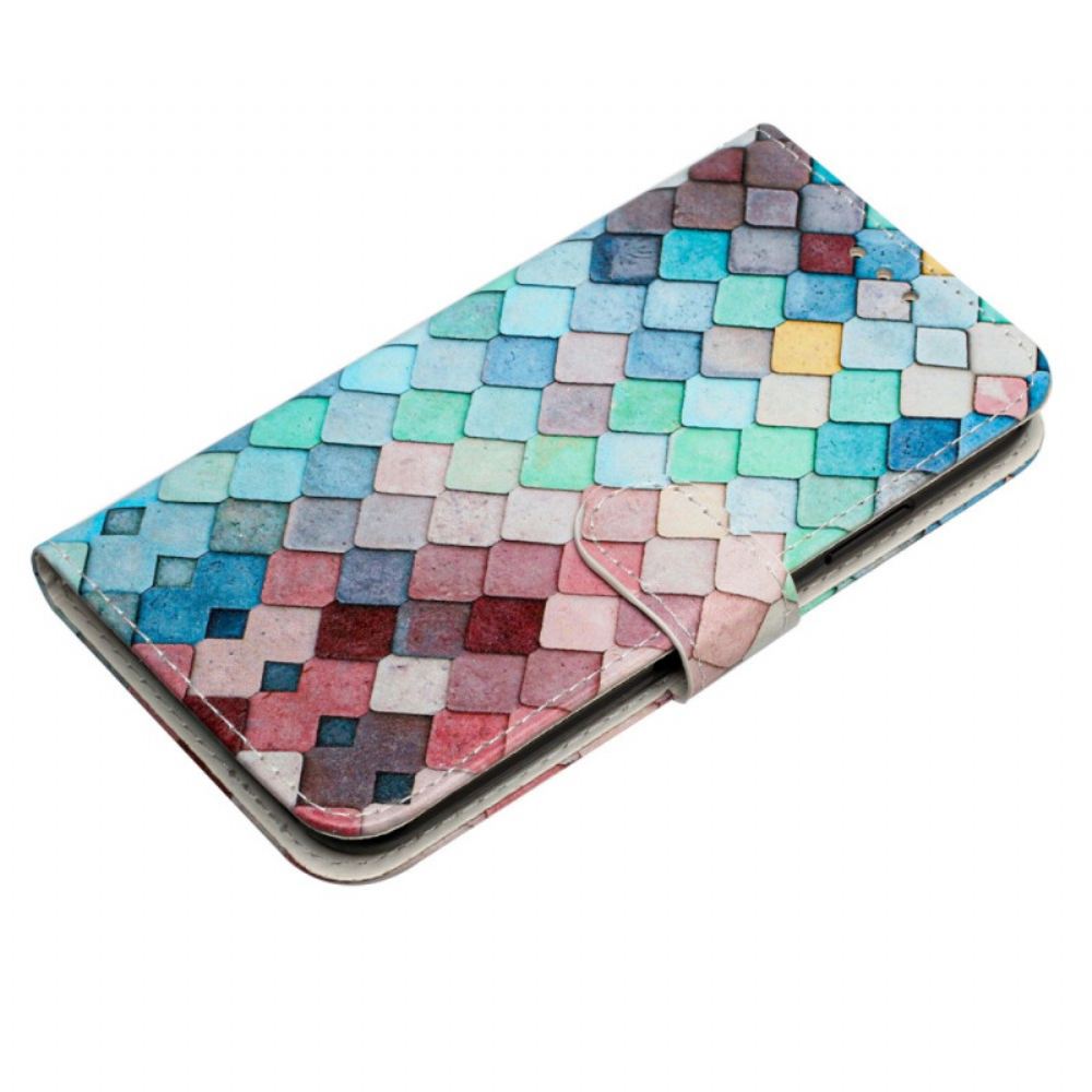 Kožený Kryt Na iPhone 16 Plus Mřížky Na Popruhy