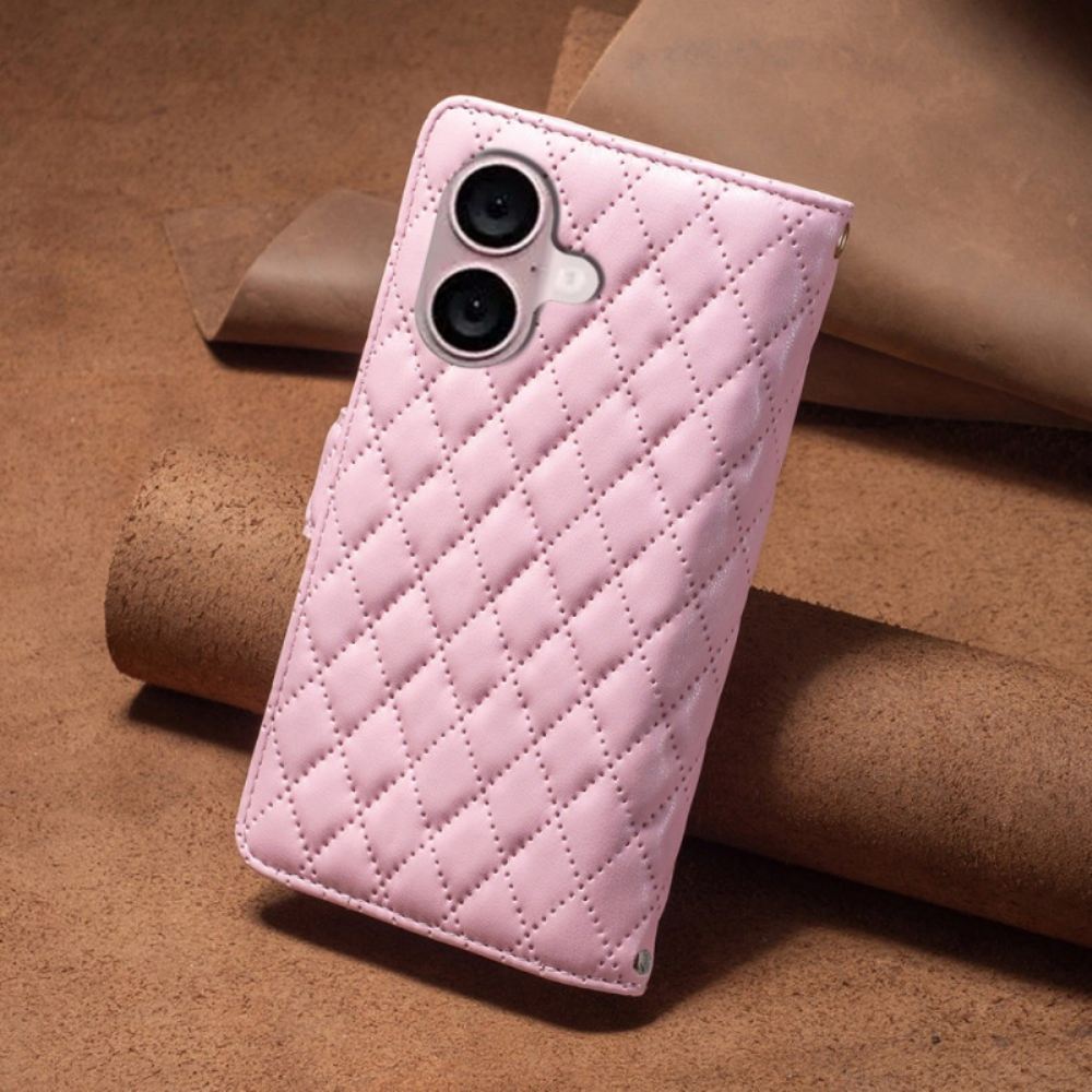 Kožený Kryt Na iPhone 16 Plus Prošívaná Binfen Barva