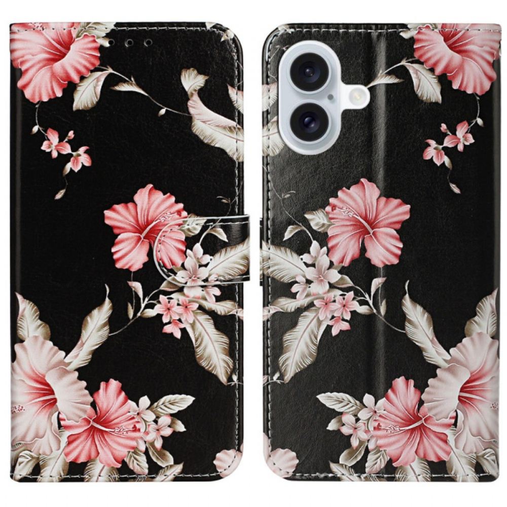 Kožený Kryt Na iPhone 16 Plus Rododendrony