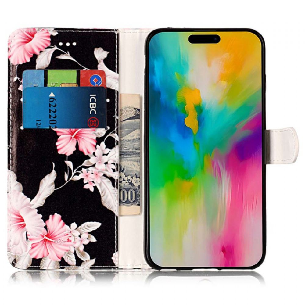 Kožený Kryt Na iPhone 16 Plus Rododendrony