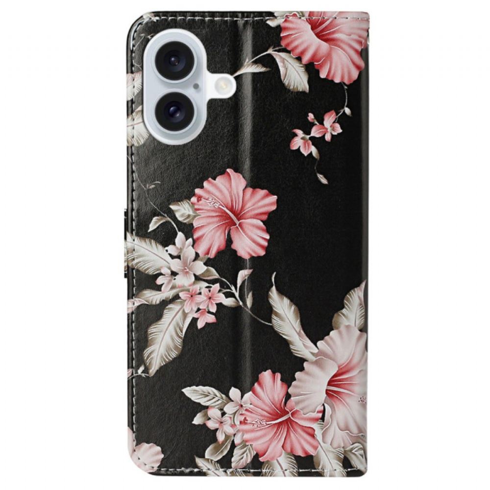Kožený Kryt Na iPhone 16 Plus Rododendrony