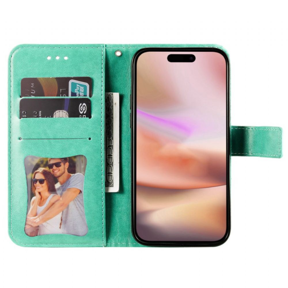 Kožený Kryt Na iPhone 16 Plus Tisk Mandaly