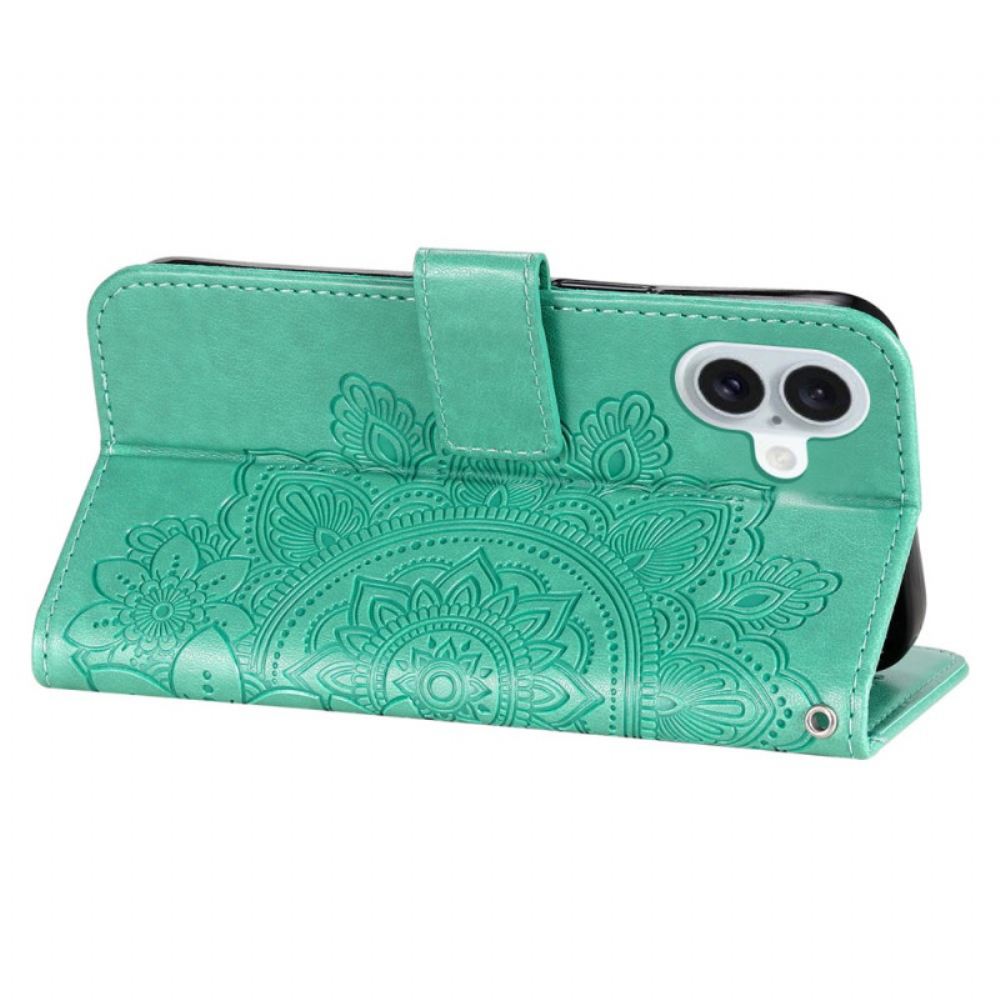 Kožený Kryt Na iPhone 16 Plus Tisk Mandaly